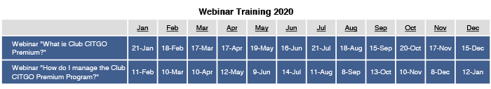 Club C Webinars Schedule