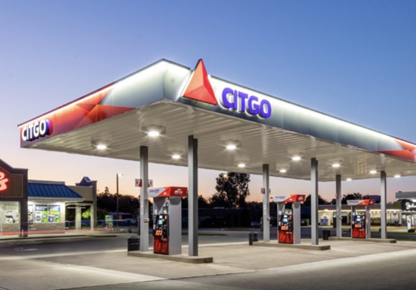 CITGO Canopy with eyebrow lighting