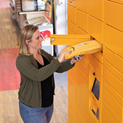 Lady using Amazon Hub Locker