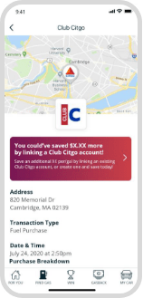 Club CITGO app with GasBuddy Ad