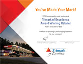 Trimark of Excellence certificate